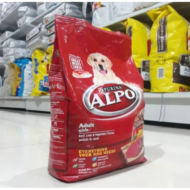 alpho adult beef live and vegetable 3kg makanan anjing dewasa