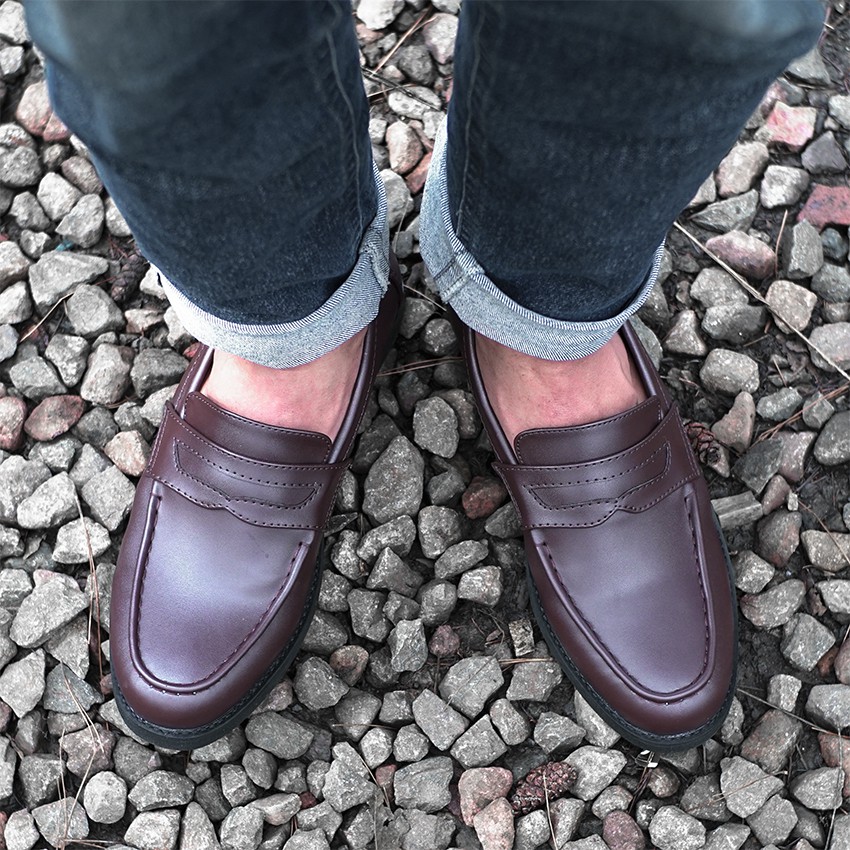 Vinoka Brown | Sepatu Loafers Penny Klasik Vintage Klasik Loafer Tali Footwear | FORIND x Lvnatica