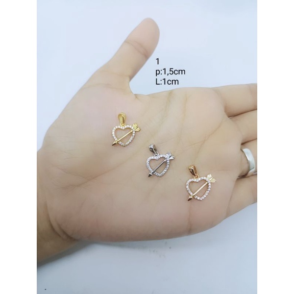 KALUNG RANTAI STANG MINI + LIONTIN LOVE PANAH MP / KALUNG PERAK ASLI SILVER 925 LAPIS EMAS/ KALUNG FASHION WANITA TERBARU