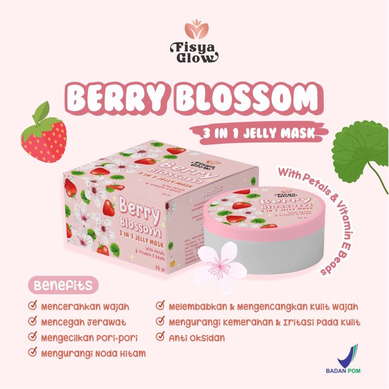 [BPOM] JELLY MASK 3 IN 1 BERRY BLOSSOM BY FISYAGLOW