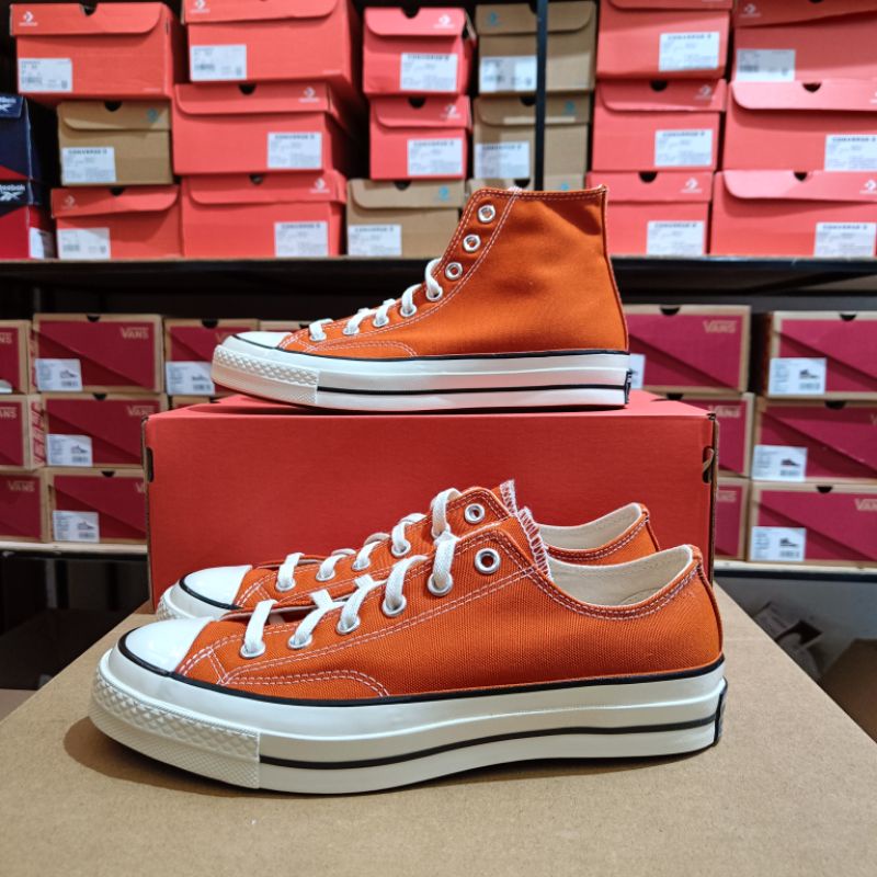 CONVERSE CHUCK 70S OX HI LOW ORANGE FIRE PIT ORIGINAL RESMI PT.MAP