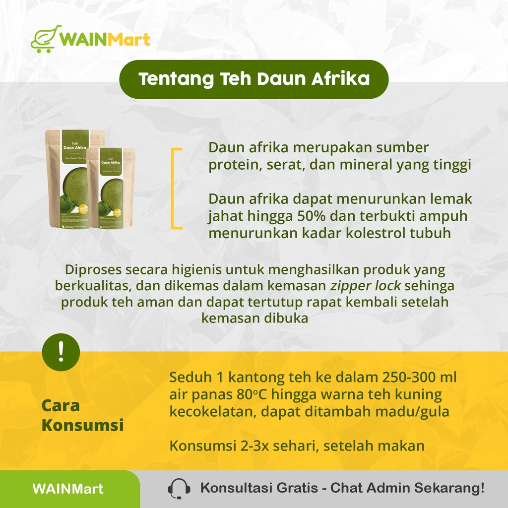 Teh Celup Daun Afrika Herbal Ampuh Menurunkan Koresterol dan Darah Tinggi