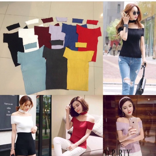 Top knit putih on model baju import bangkok