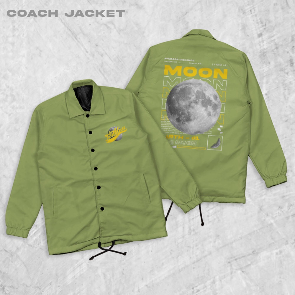 Fortglass Moon Coach Jaket Pria Outwear Unisex Parasut