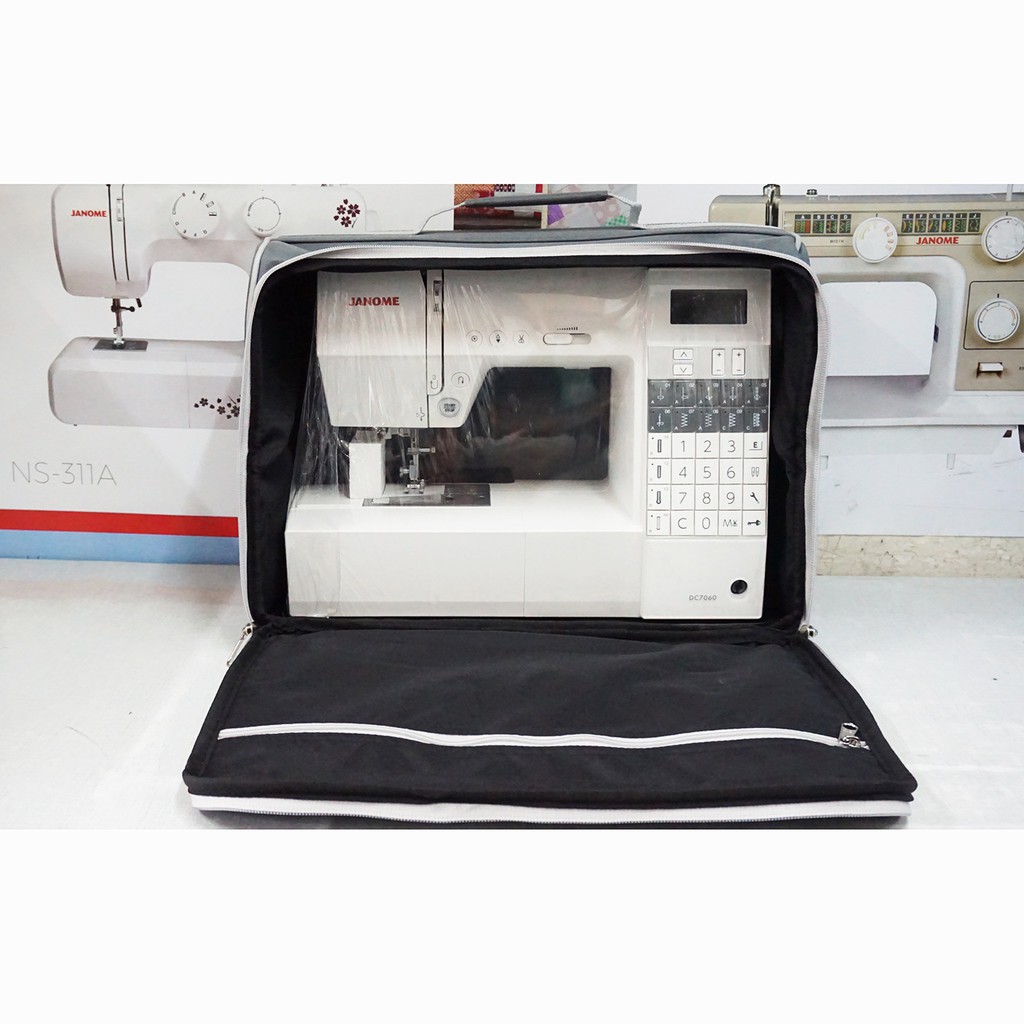 tas mesin jahit merk janome/carry case sewing machine janome - abu