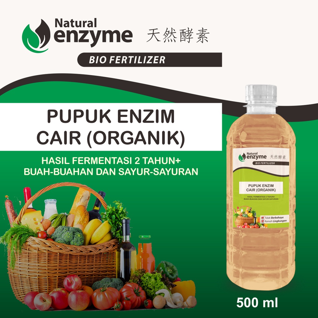 Pupuk Enzim Cair Organik Natural Enzyme Bio Fertilizer  Kemasan 500 Ml Pet