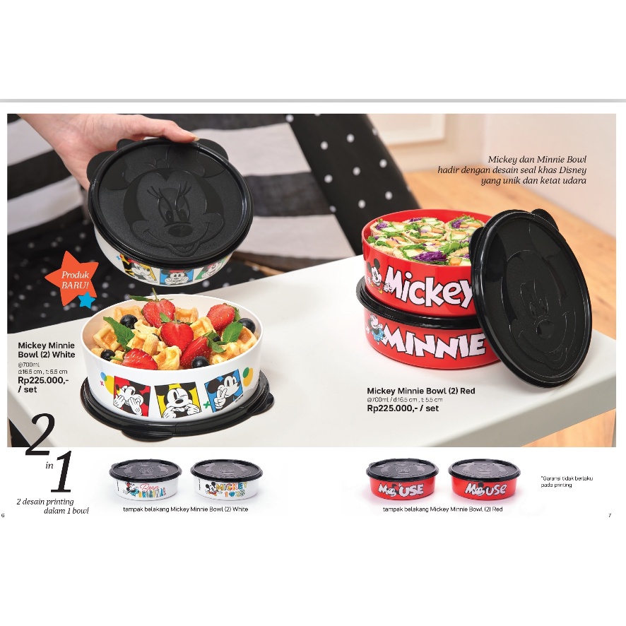 Mickey Minnie Bowl Tupperware (2pc) / mangkuk mickey minnie