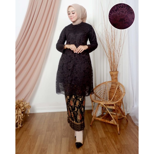 IndahKebaya • SETELAN KEBAYA TUNIK KARTINI BUSUI / DRESS WANITA MUSLIMAH MODERN / TUNIK KURUNG ROK PLISKET BATIK JUMBO / BAJU WANITA KONDANGAN / PAKAIAN WANITA CANTIK / HITAM MOCCA COKSU WARDAH LAVENDER NAVY ROSE GOLD