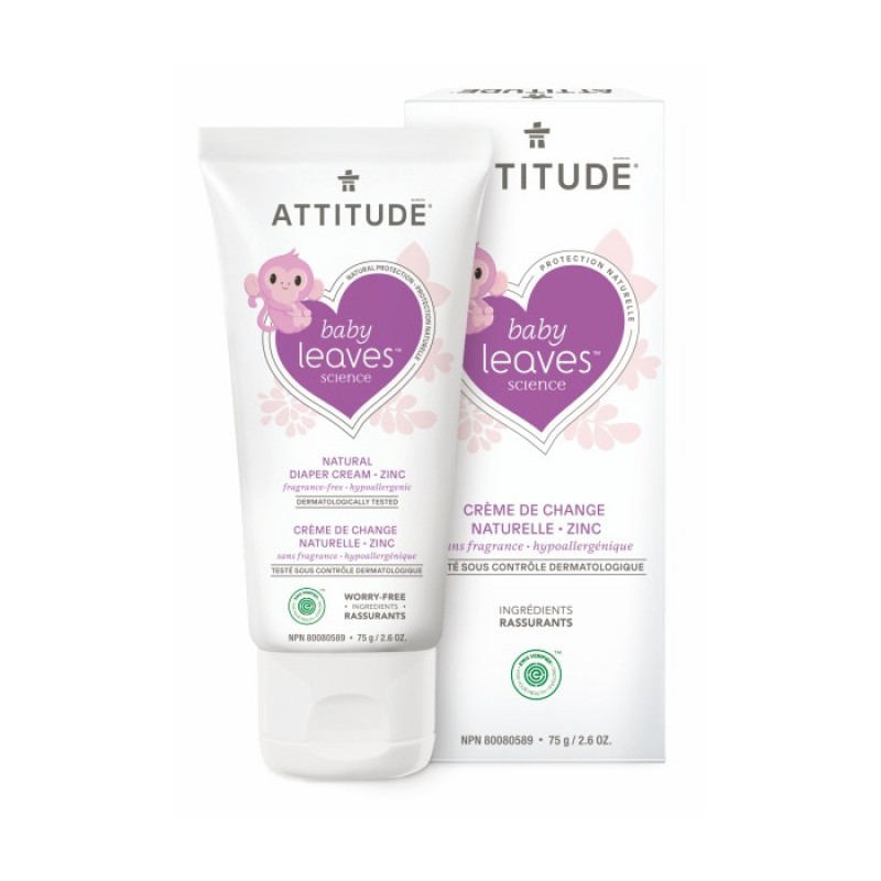 Attitude Baby Leaves Diaper Zinc Cream 75g - Fragrance Free