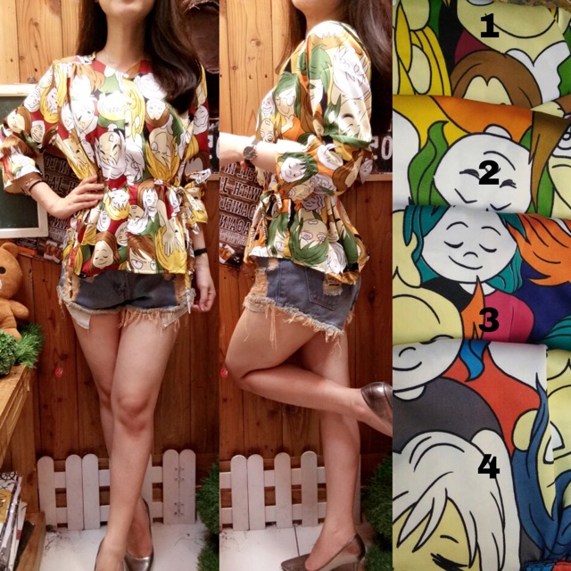 BLOUSE ANIME IKAT FIT TO L+ BHN SATIN