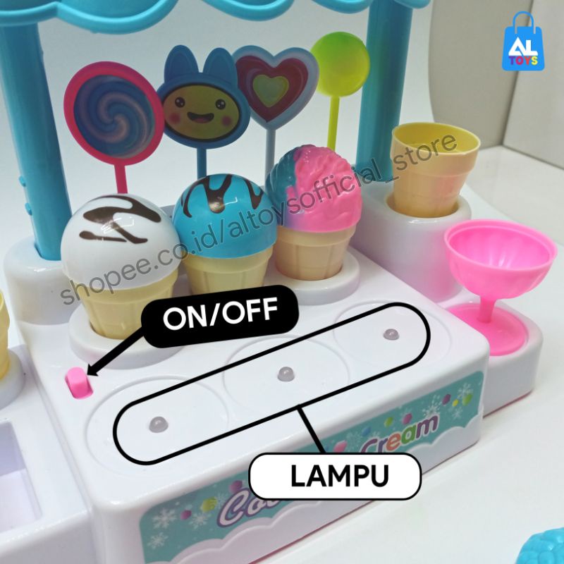 Mainan Toko Jualan Es Krim / Sweet Shop Ice Cream Lampu / Musik LI1