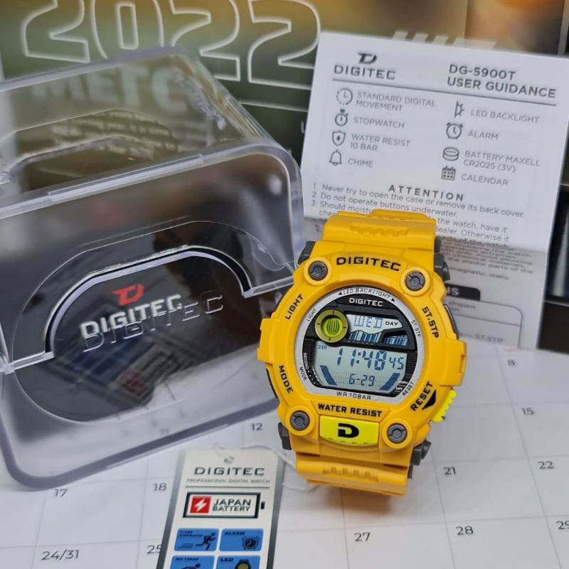 Jam Tangan Pria Digital DIGITEC DG-5900T Rubber Original