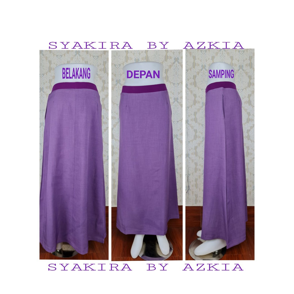 Rok Kerja Model A Full Karet warna maroon-pink-putih-biru jeans-ungu muda-biru benhur-Rok Wanita-Rok Kantor-Rok Kerja-biru benhur-Rok Kuliah-Rok untuk Formal