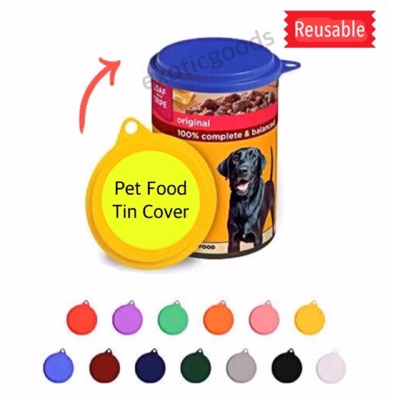 REUSABLE PET CAN COVER SILIKON PENUTUP KALENG SILIKON TUTUP MAKANAN KALENG KUCING ANJING PLASTIK