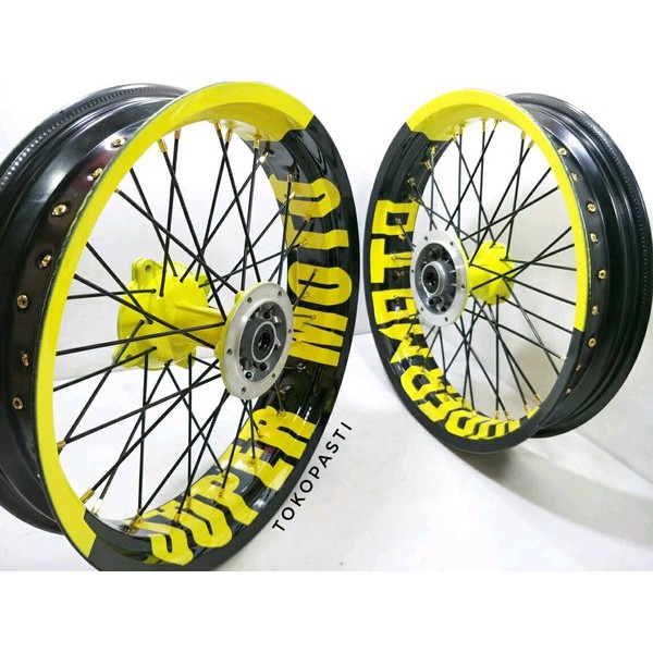 velg sepaket cat ring 17 tromol klx150 jari jari depan belakang tapak lebar
