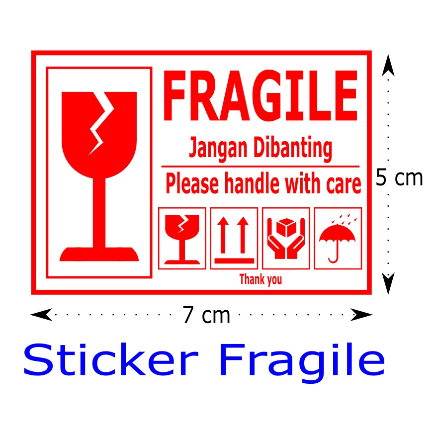 

Stiker Fragile Pecah Belah Unboxing Handle Pengiriman Olshop Merah Sticker