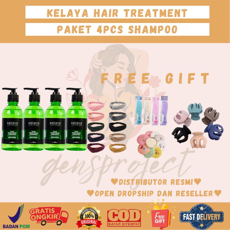 PAKET 4PCS SHAMPO KELAYA HAIR TREATMENT