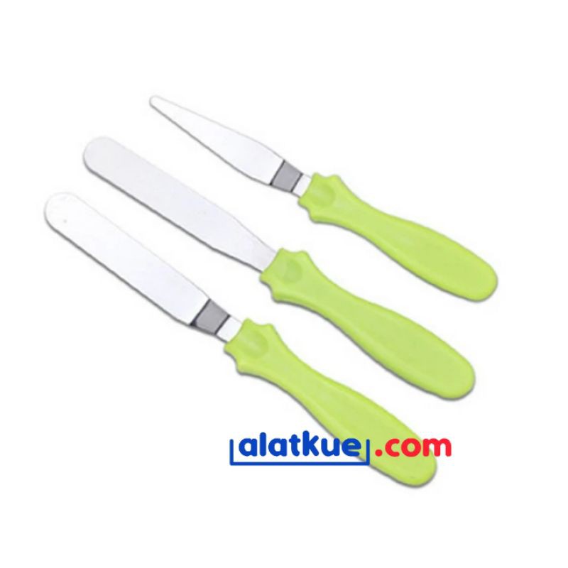 Jual Spatula Hias Tart Kue / Spatula Stainless Set 3pcs Shopee Indonesia