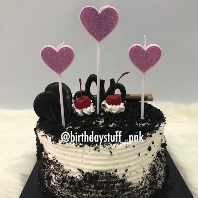 Lilin love gliter / Lilin Birthday caracter love / lilin ulang tahun