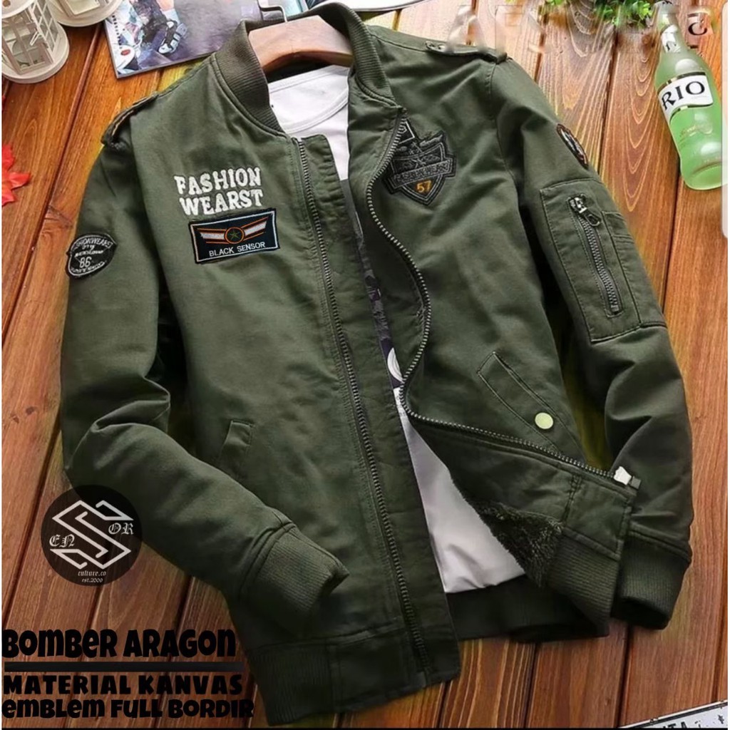 (COD) Jaket Bomber Pria Sensor Aragon Tahan Angin Tersedia 5 Warna