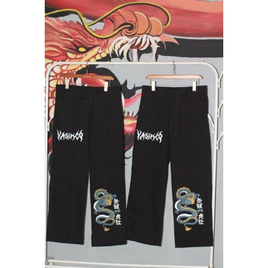 CHINO PANTS BLACK  SPESIAL DRAGON JAPAN SERIES YASIK.CO TERBARU