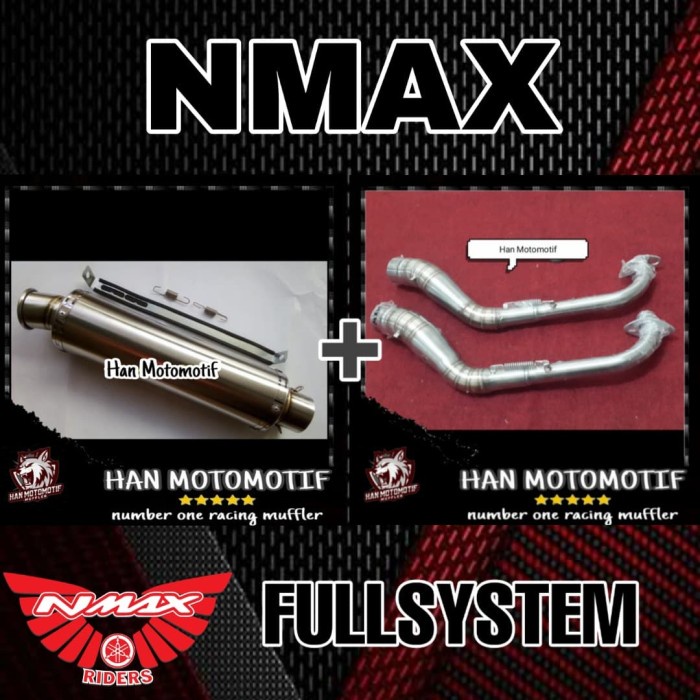 Knalpot racing NMAX bulat custom polos fullsystem no emblem/logo