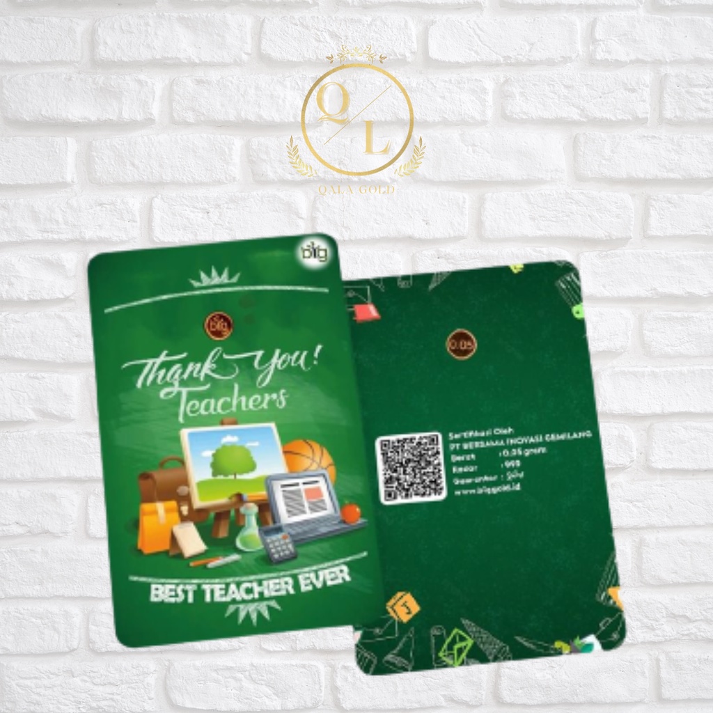 Thank You Teacher Logam Mulia Emasin Mini BIG Gold Emas 24K 0,1 0,05 0,025 | 0.1 0.05 0.025 gram Har