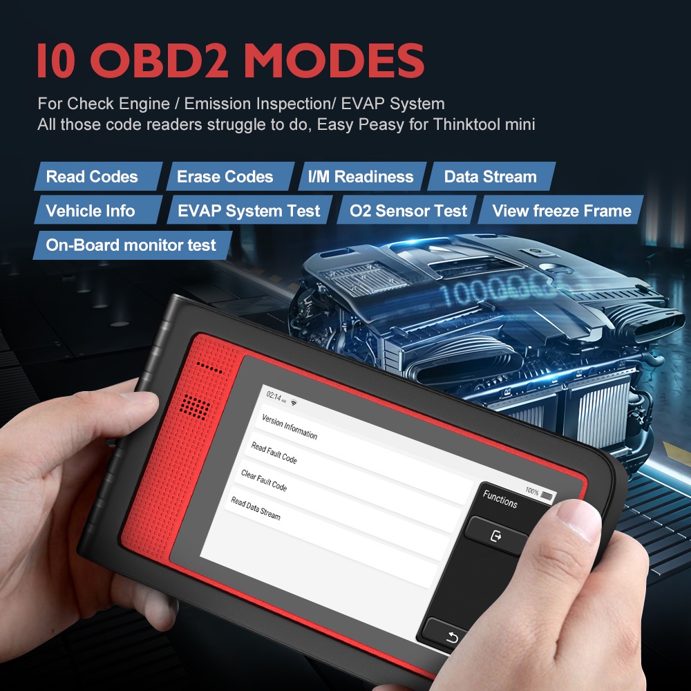 THINKCAR THINKTOOL MINI OE-Level Obd2 Alat Diagnostik Mobil Bluetooth Semua Sistem Pemindai Mobil Odb2 Dengan 28 Fungsi Reset Pemeliharaan Dan Kontrol Dua Arah