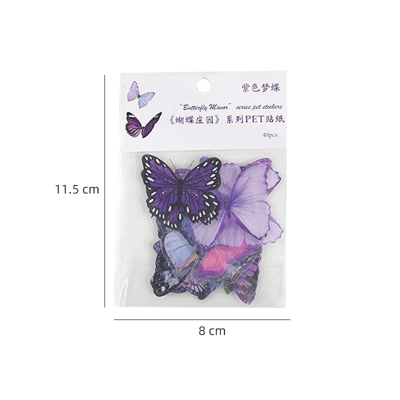 40pcs Stiker Butterfly Cantik Anti Air Untuk Dekorasi DIY