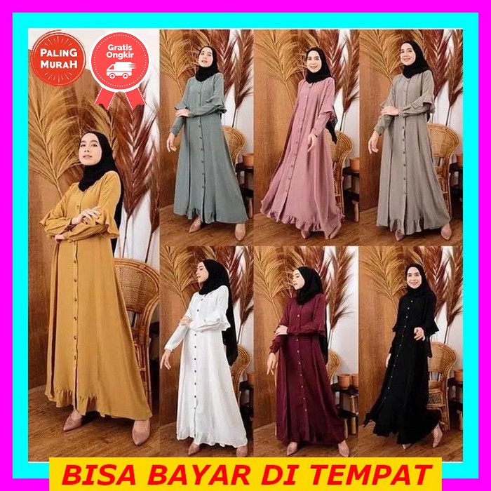 Sania Set Dress Baju Gamis Syari Muslim Remaja Wanita Perempuan// Dress Gamis Anak Remaja Tanggung K
