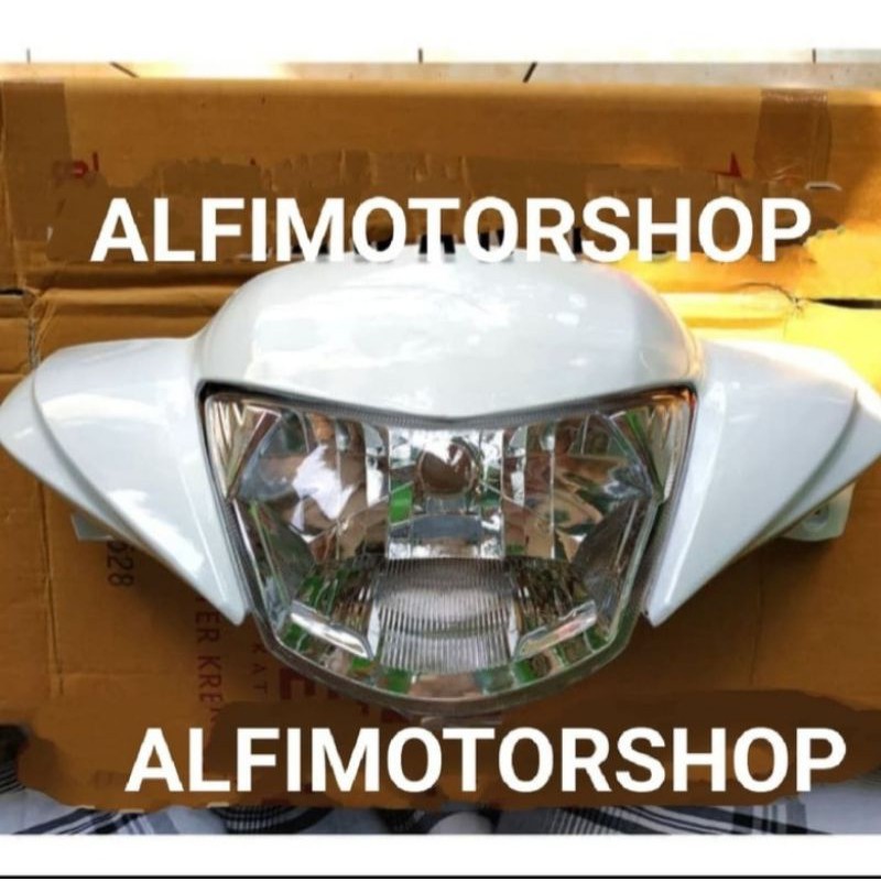 batok dan lampu depan yamaha mio J warna putih