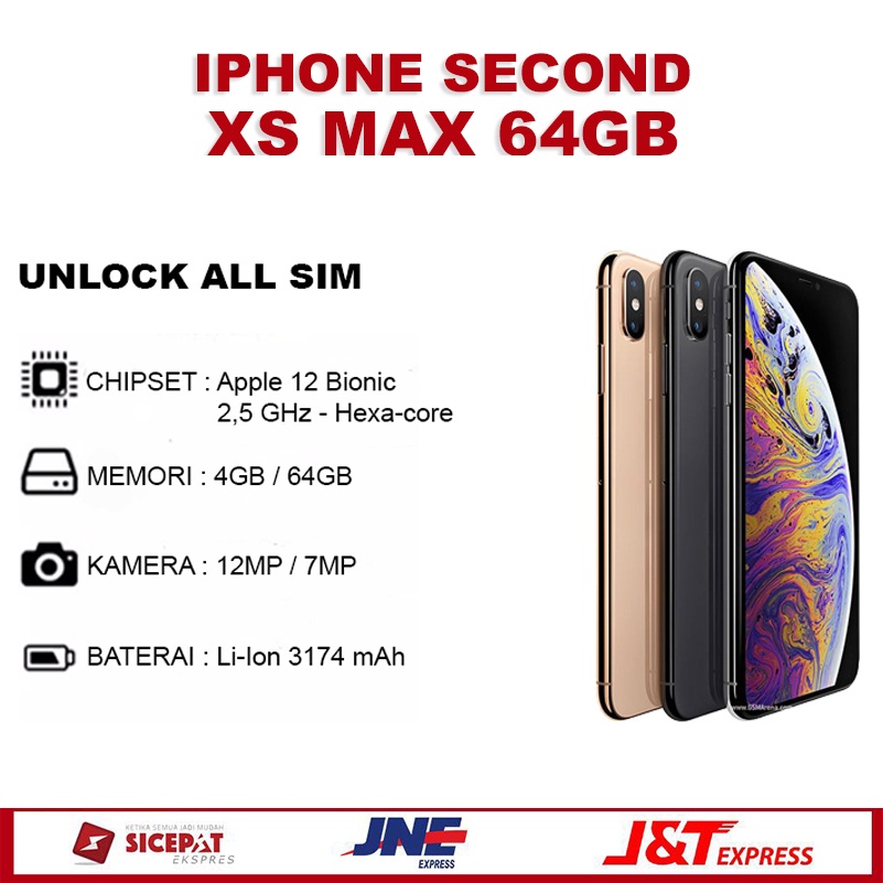 Jual IPHONE XS MAX SECOND / IPHONE XS MAX 64GB GARANSI TOKO / IPHONE XS