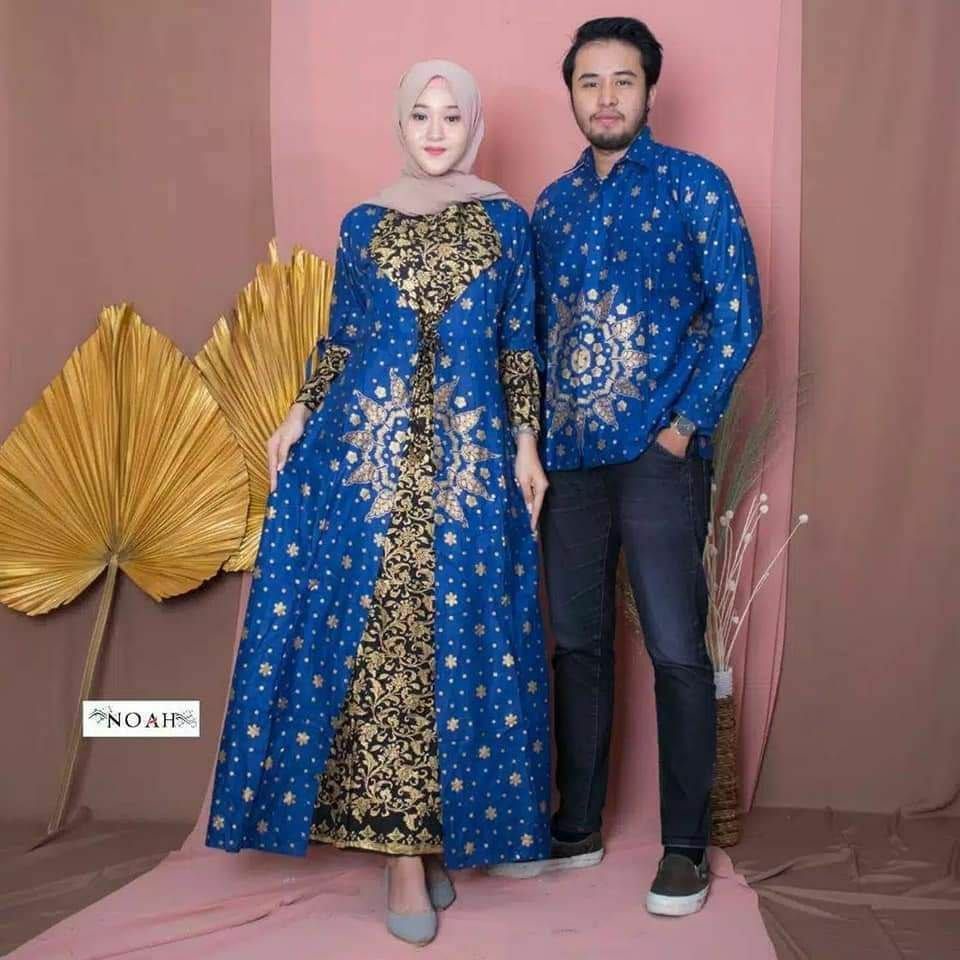 Saroja (765) Couple Batik Gamis Jessy Sultan Motif Prada Matahari