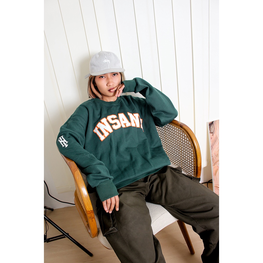 [ NEW ] Crewneck Insane Sweater Oversize Flace Cotton Premium