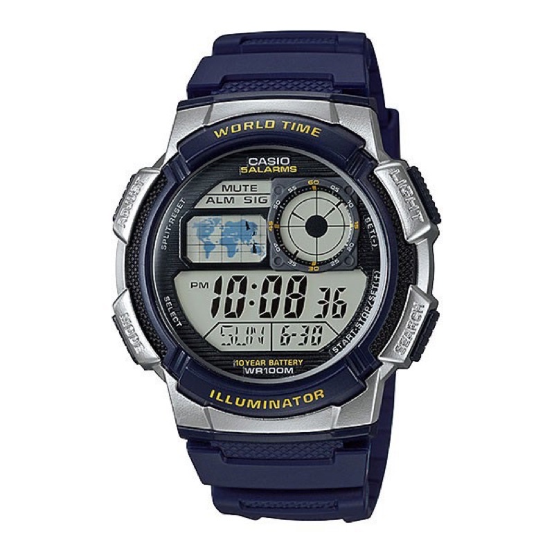 Casio General Digital AE-1000W-2AVDF ORIGINAL GARANSI RESMI BATERAI 10 TAHUN