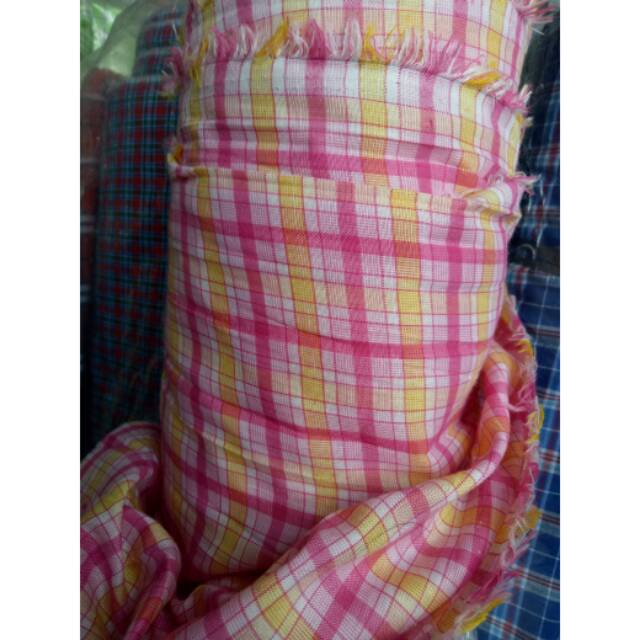 BAHAN KAIN YANDET YANDED KEMEJA SERAGAM KOTAK-KOTAK PRIA WANITA ANAK GULUNGAN METERAN (YARD)