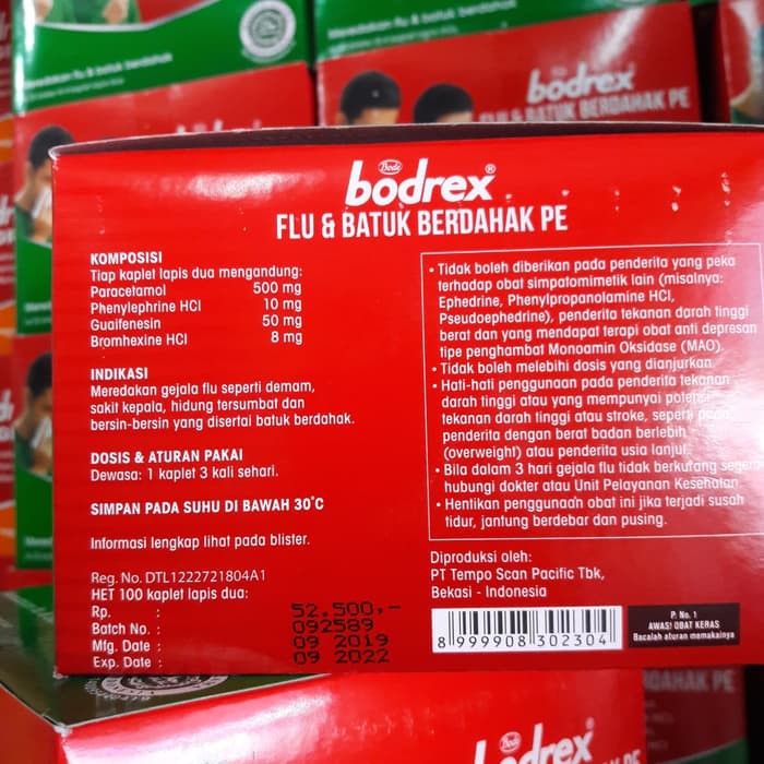 Obat Flu Batuk BODREX FLU BATUK PE TABLET