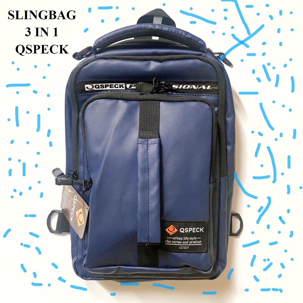 Slingbag Waterproof Qspcek / Tas Serbaguna Qspeck / Slingbag Waterproof 3in1 Original Qspeck