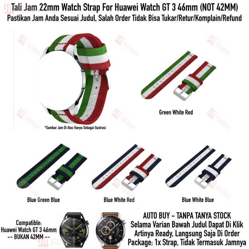 3 Baris Watch Strap Huawei Watch GT3 GT 3 46mm - Tali Jam Tangan 22mm Nylon