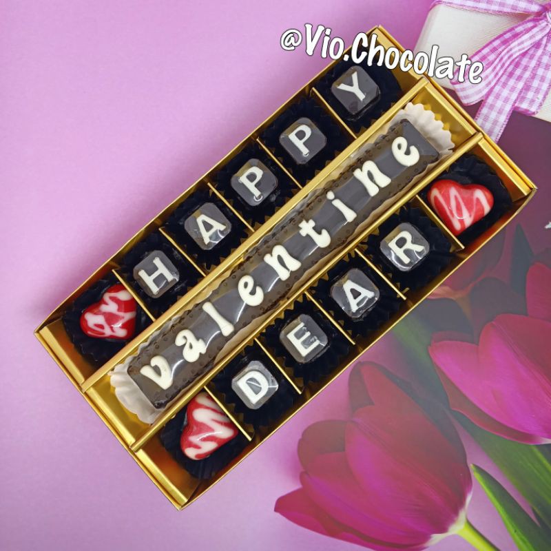 

Vio.Chocolate, Coklat Valentine, Coklat Praline isi 18pcs, Coklat Custom