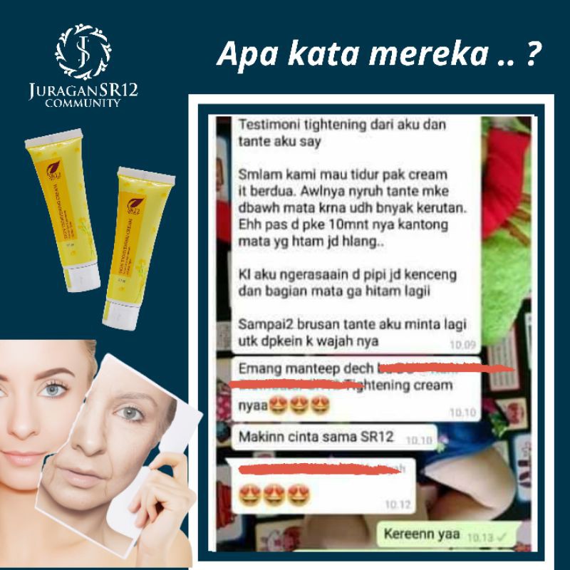 WHITENING TERBAIK!! PENCERAH WAJAH / PENGENCANG ANTI KERUT WAJAH / HERBAL TIGHTENING CREAM SR12