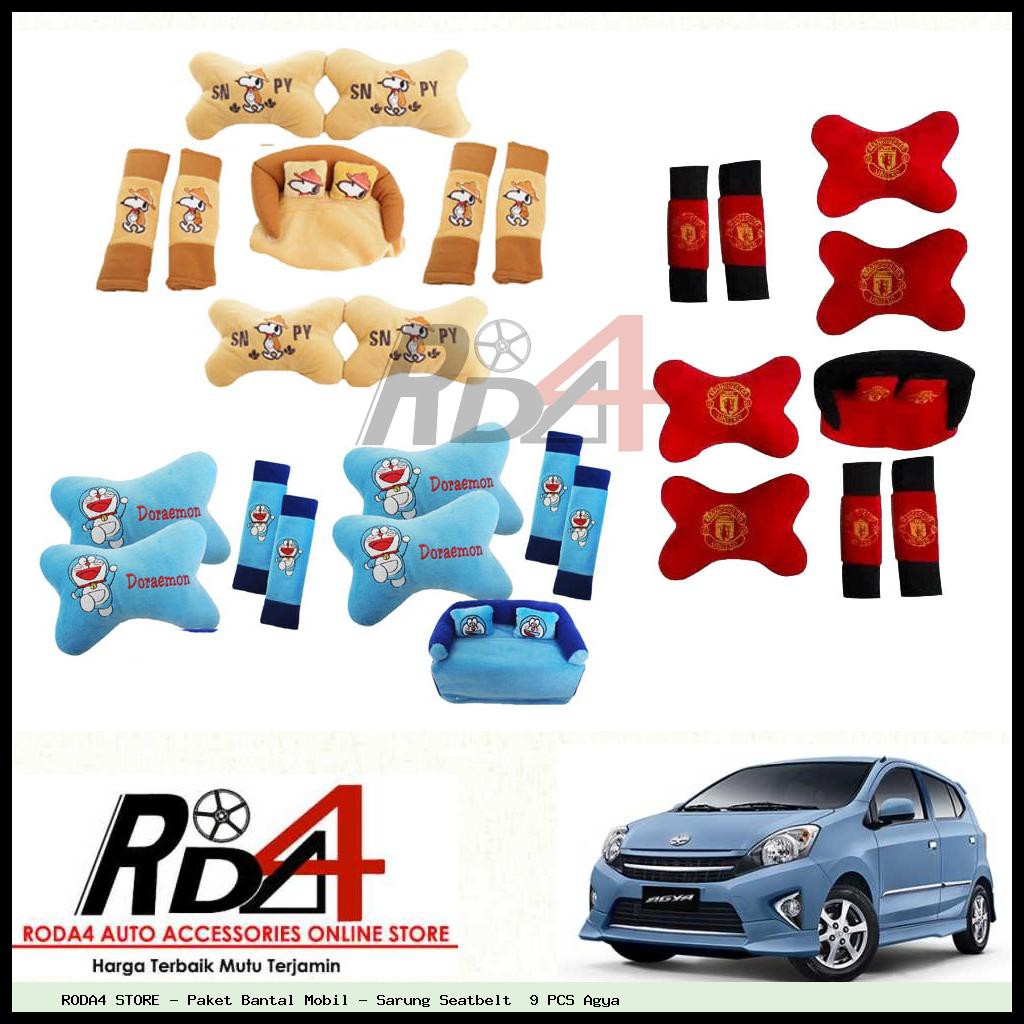 Paket Bantal Mobil - Sarung Seatbelt  9 PCS Agya