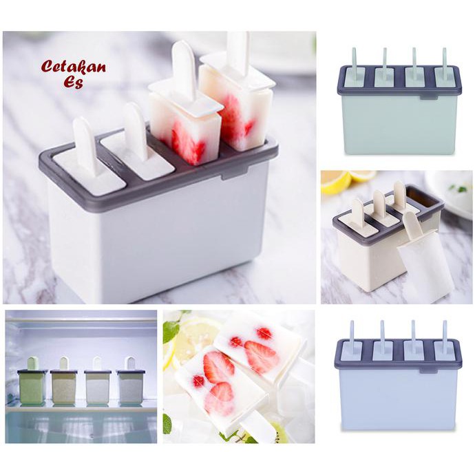 GRATIS ONGKIR 4 in 1 Cetakan Es (Cetakan es krim, es buah) AT454