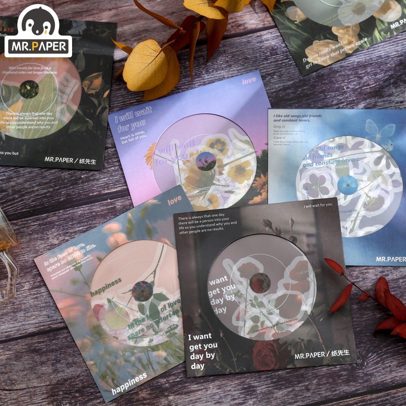 

19 pcs Sticker Pack CD Flower Word Aesthetic Scrapbook Bujo DIY jurnal Stiker - sp128