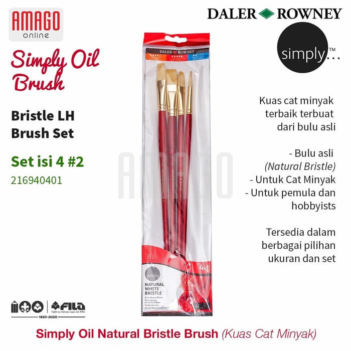 DALER-ROWNEY - SIMPLY OIL BRISTLE SH BRUSH SET 4 PCS #2 - 216940401