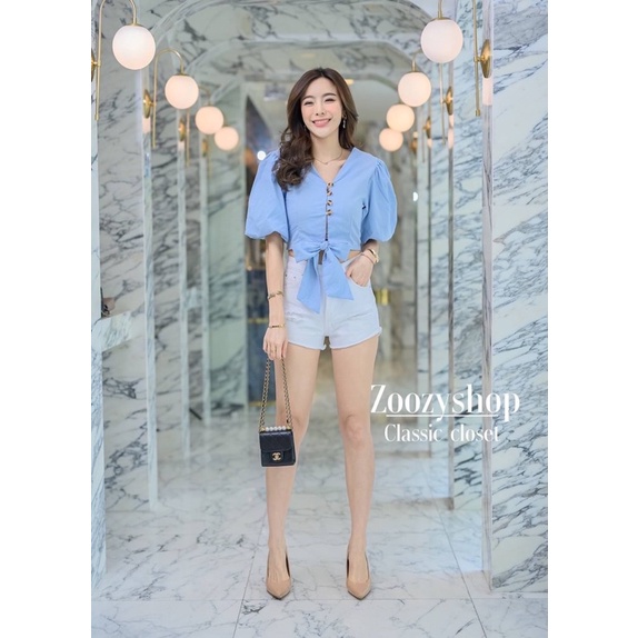 ATASAN ZOOZY MODEL CROP LENGAN PUFF/BLOUSE BANGKOK (BJZY333)