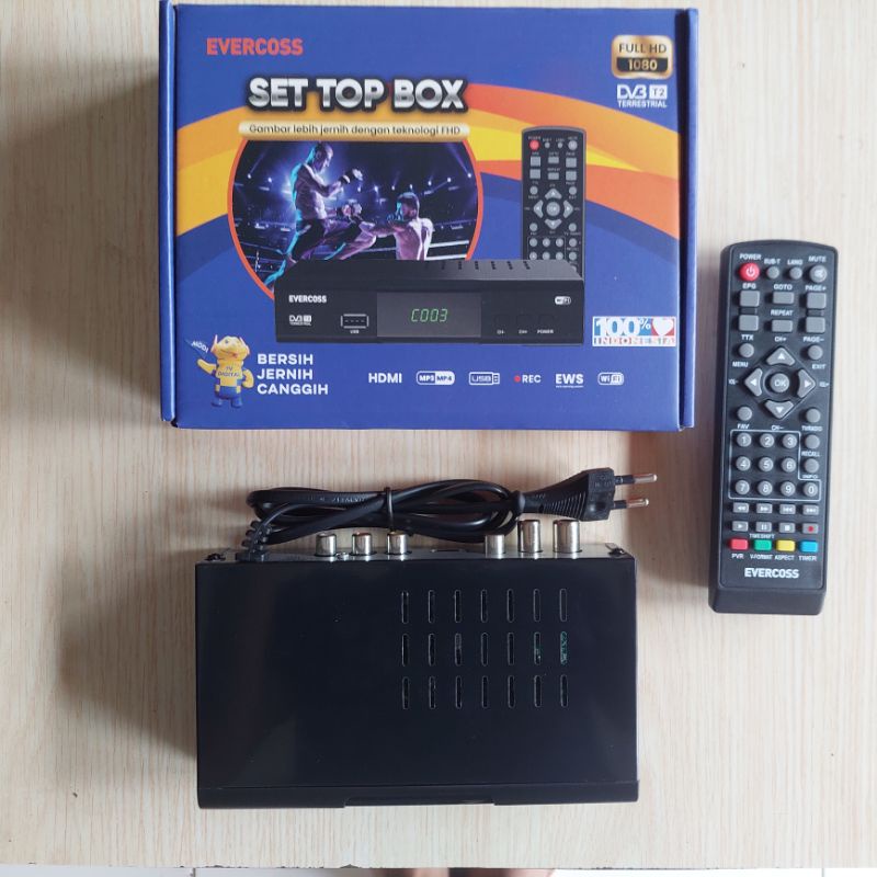 Evercoss Set to box tv digital antena uhf bukan parabola gratis siaran seumur hidup dan jernih tanpa