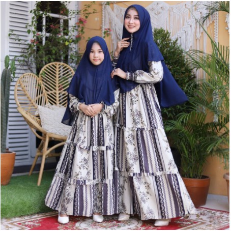 BAJU GAMIS DRESS COUPLE COPLE KAPEL KAPELAN IBU DAN ANAK PEREMPUAN MUSLIM TERBARU 2021 WARNA TERBARU