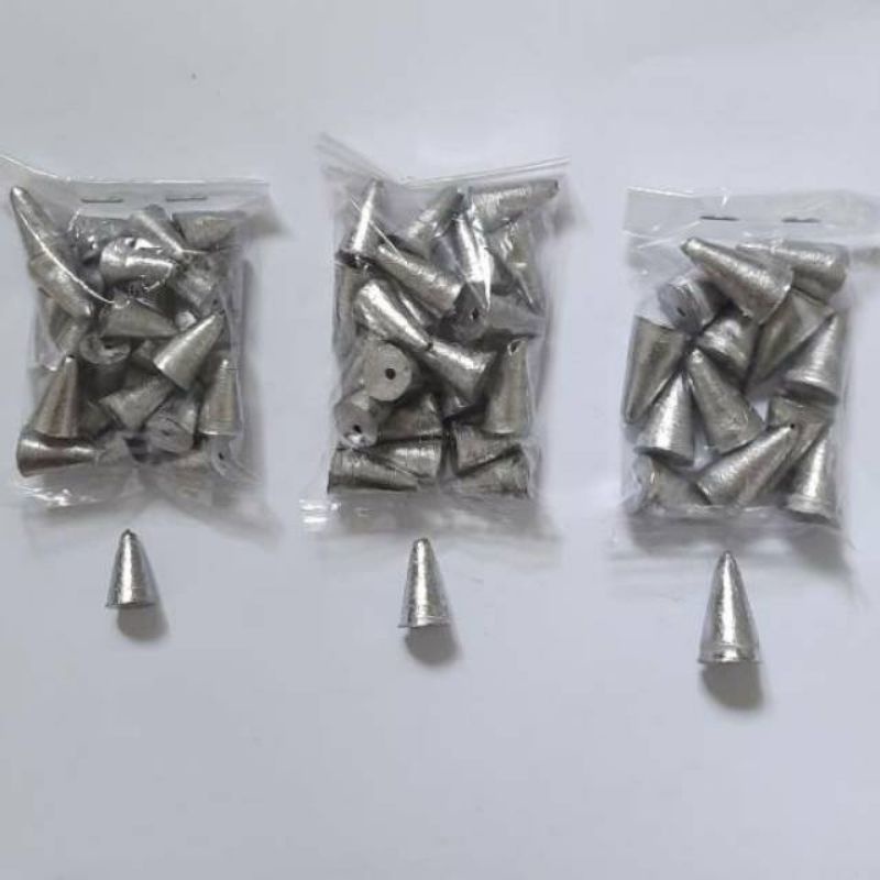 Timah pancing kerucut