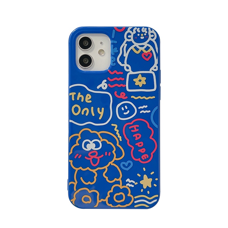 IPHONE Soft Casing Hp Motif Cat Biru Untuk Iphone7 8plus XR XS 11 12 13 14 MINI PRO MAX SE 2020